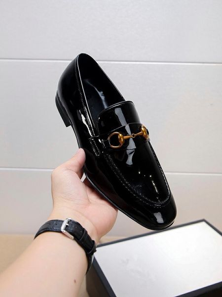 

m1 dress shoes men classic loafers men formal shoes luxury brands evening dress italian men office shoes big size 45 sepatu slip on 11, Black