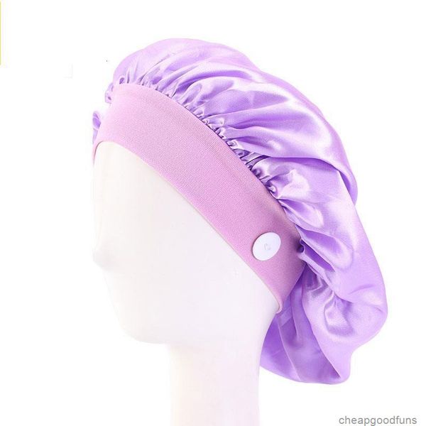 

uunvqturban women night sleep hat fashion satin caps loss button mask holder bonnet solid ladies chemo cap elastic hair bands wmtjwv 6