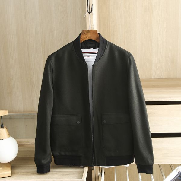 

capable vertical finishing wool derivative cotton cabinet removal autumn and winter men's baseball collar flying woolen jacket, Black;brown