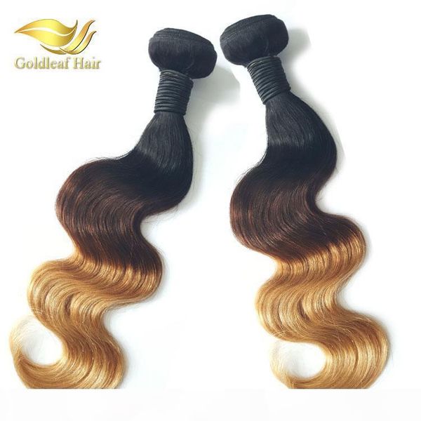 

3 tone ombre hair extensions brazilian human hair body wave 1b 4 27 3pcs lots peruvian brazilian malaysian indian hair, Black