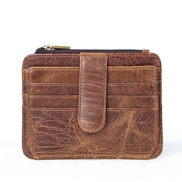 

2020 vintage men leather wallet short slim male purses money clip coins money traveling cards