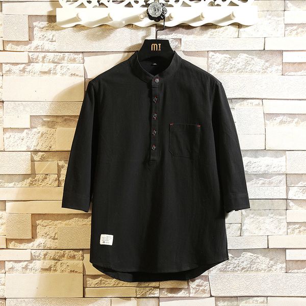 

2021 new man solid frog t shirt mens japan style summer cotton half sleeve tshirt male asia turn down collar t-shirts s37v, White;black