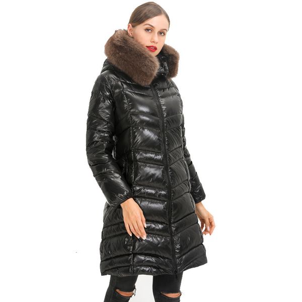 

royal fox's skin neck waterproof parka with duck feather coat