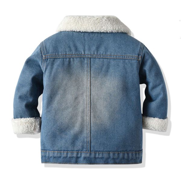 

lamb boy's children's winter imitation cashmere cloth denim et, Black