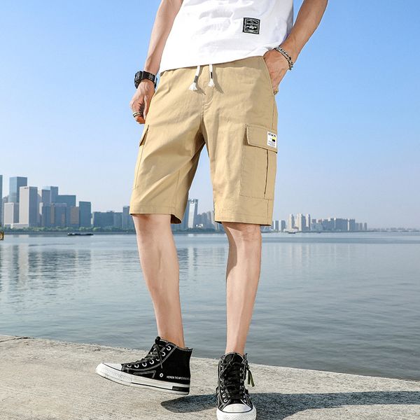 

men's shorts trend loose summer thin style capris, White;black