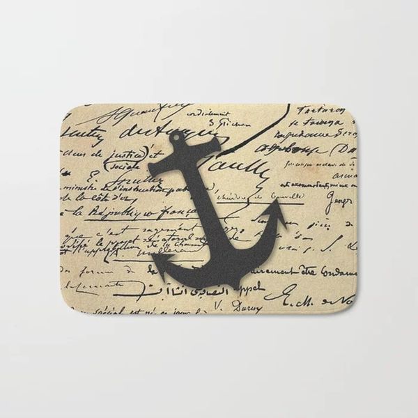 

new funny rugs gray retro nautical anchor marine paper doormat bath mat foot pad home decor bathroom carpet door mat floor mats