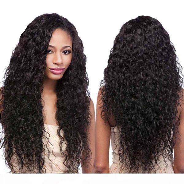 

brazilian virgin human hair full density 360 lace frontal wig curly pre plucked 13x4 lace front wigs black women with baby hairs, Black;brown