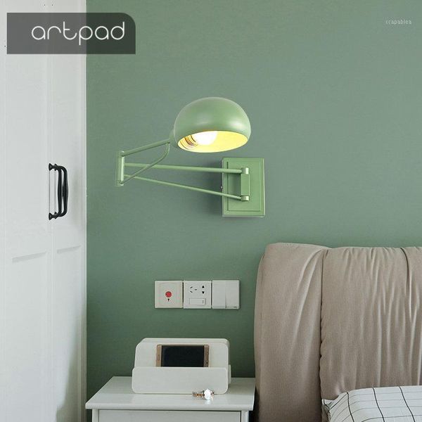 

industrial flexible metal wall lamp fixture e27 led wall mounted light for bedroom bedside living room study indoor lighting1