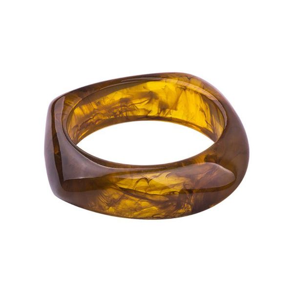 

bangle resin fashion irregular floral print vintage retro gifts charms women decoration creative amber bracelet bangles charm, Black