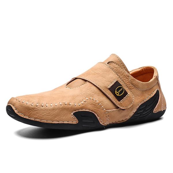 

men's shoes comfortable casual shoes leather men loafers waterproof split leather mens flats moccasins size 39-46, Black