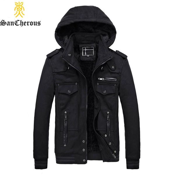 

men's jackets winter jacket men thick warm outerwear hood detachable coat casual windproof parkas, Black;brown