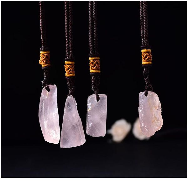 

wholesale natural amethyst pendant raw crystals reiki healing stone rock mineral charm for men women jewelry gi jllbri, Black