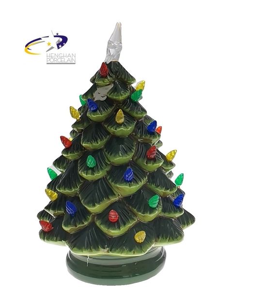 

tree color factory with changing musical led lights ceramic christmas decoration