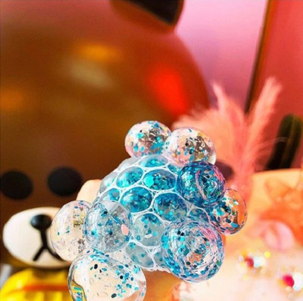 

vent pinch squeeze colored beads grape ball trick pressure reduction toy funny creative water polo squeezing gadget
