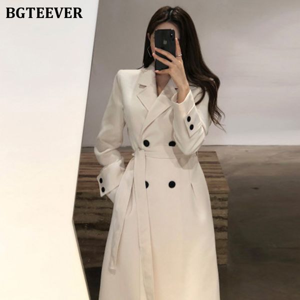 

bgteever stylish women notched collar double-breasted overcoats winter fashion ladies blend female long coats 2019x1020, Black