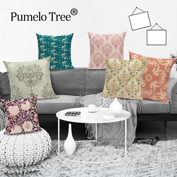 

abstract retro decorative pillows case for sofa stripe floral fashion flower cushion cover pillows for decor case on the pillow