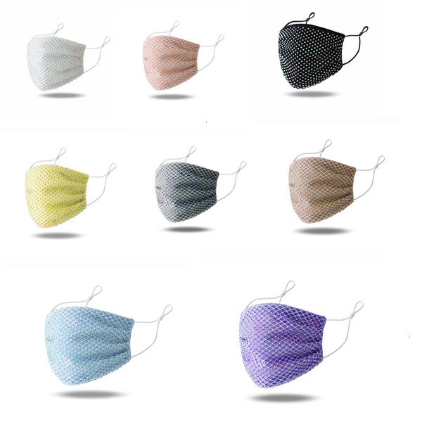 

new designer face adults shiny decoration bright with diamonds adjustable ear buckle breathable dust mouth mask washable 9 n3db1