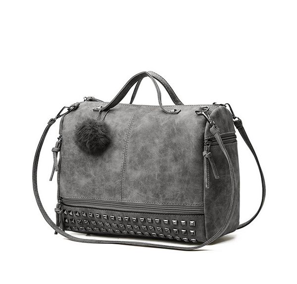 

hbp non-brand fashion fur ball pendant ins rivet bag fashion large capacity double shoulder strap portable single shoulder bag 1 sport.0018