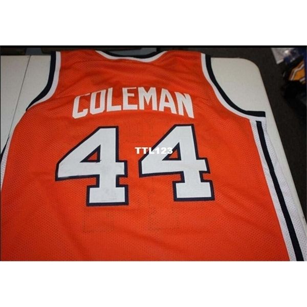 

vintage syracuse orangemen derrick coleman #44 coleman mesh fabric full embroidery size s-4xl or custom any name or number college jersey, Black