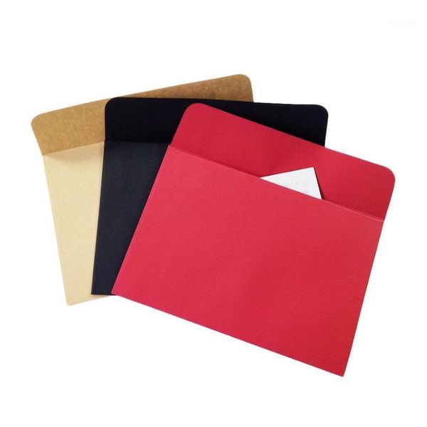 

10pcs/lot red black kraft paper envelope stationery postcard colorful kraft1