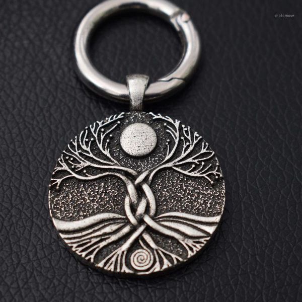

keychains 12pcs double side sun moon fashion tree of life keychain for party gift keychains1, Silver