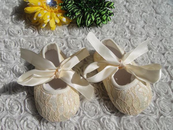 

first walkers baby silk shoes infant girls boys lace with ribbon bow kids soft crib prewalker 0m-18m 24pairs/lot