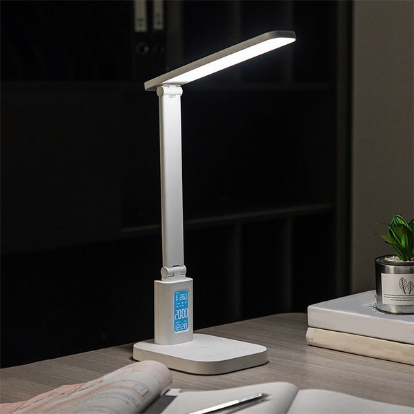

eye protection desk lamp touch control led light rechargeable alarm clock check time reading learning teaching office dual purpose
