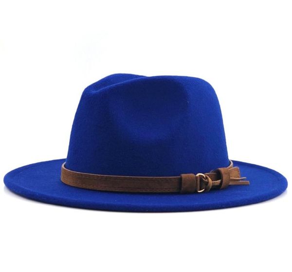 

лист войлок hat fedora люди шляпа с поясом женщинами vintage трильбите caps wool fedora подогреть jazz hat шапо femme feutre panaman, Blue;gray