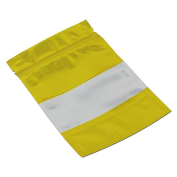 

gold zip lock mylar bags aluminum foil clear plastic window stand up pouches with zipper resealable coffee tea nuts packaging h bbyzty