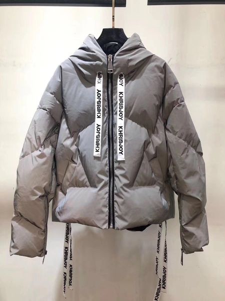 

womens down jacket new winter fashion reflective casual trend female down jacket cozy, Black