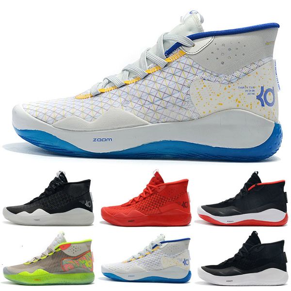 

basketball new kevin durant xii kd 12 sports shoes for mens triple black red 12s designer sports chassures 7-12
