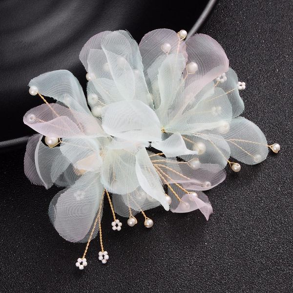 

flower organza pearls hair clips bridal for bride bridesmaids headdress wedding hair hair accessories yxlbql rimmer