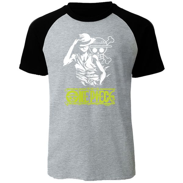 

one piece luffy casual tshirt homme streetwear boys anime summer tees raglan short sleeve sport hooded sweatshirt hoodie men t shirt