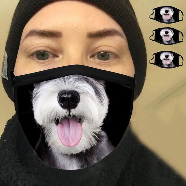 

3pc funny animal print protective mask washable reusable earloop dustproof cotton mouth face mask mascarilla lavable bbyqvt