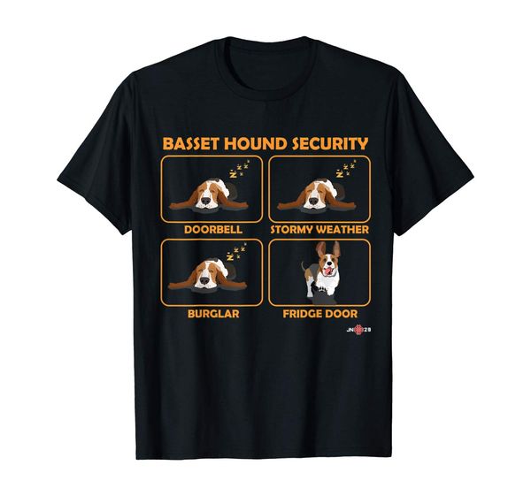 

basset hound basset hound security funny basse 100% cotton large round neck printed classic fit hoodie designers t shirts sweatshirt