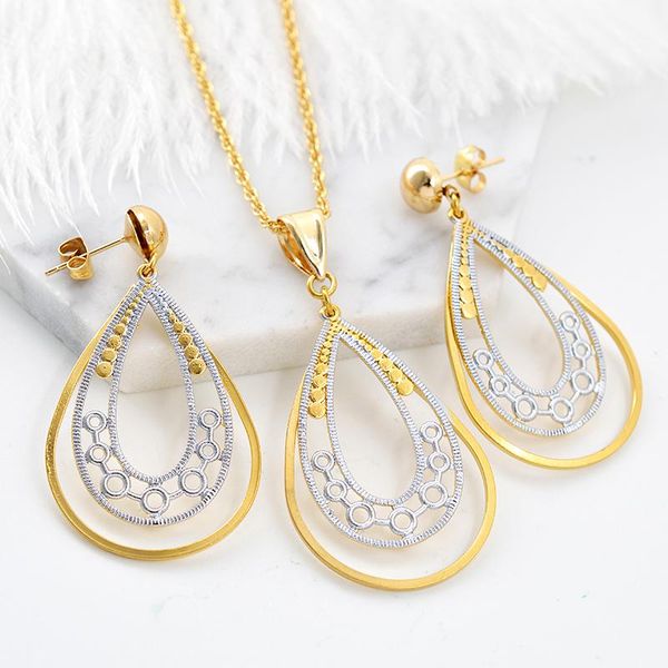 

zeadear jewelry heart jewelry sets for women earrings necklace pendant for anniversary wedding romantic dubai findings, Silver