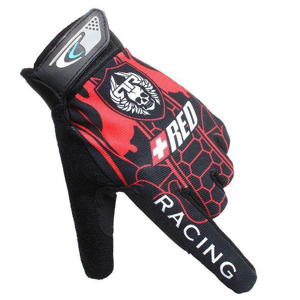 

летние новые мужские перчатки дышащие нескользящие сенсорный экран перчатки полный палец мотоцикл упражнения военные перчатки волков череп у, Black