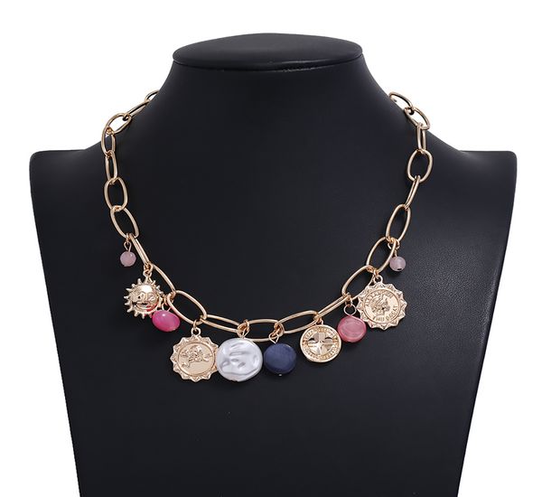 

хип-хоп пользовательского имя ожерелье темперамент моды вс смайлика ангел монета оболочка жемчужные ины ожерелье женщин оригинальная мода по, Black