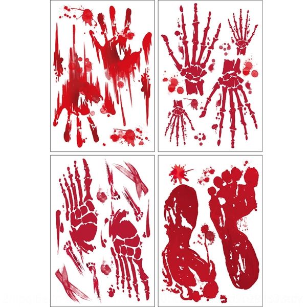 

rczzg creative halloween decoration blood wall sticker fingerprints window self lpybq glass shop adhesive wall sticker footprints