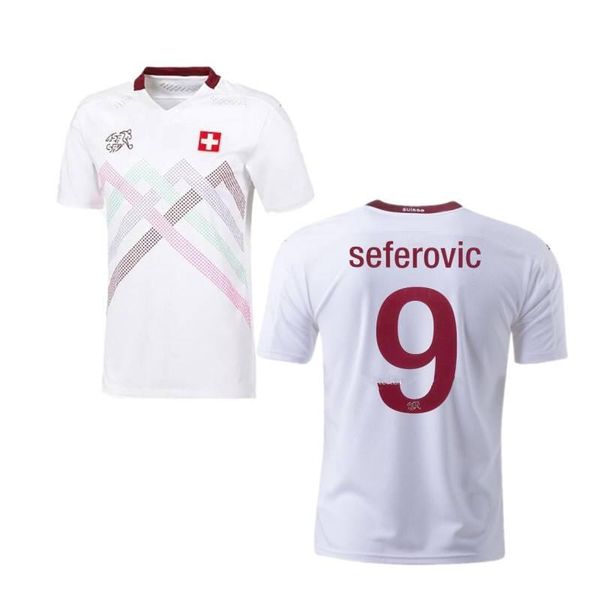 

2020 switzerland away soccer jersey switzerland #9 seferovic akanji soccer shirt mens #2 lichtsteiner football uniform, Black;yellow