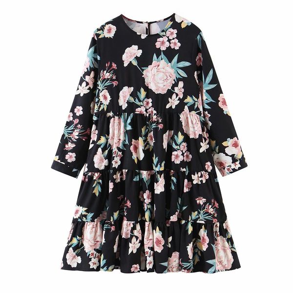 

2021 new fall 3467 europe and the united states' long-sleeved round collar printing factory direct wholesale es 45m0, Black;gray