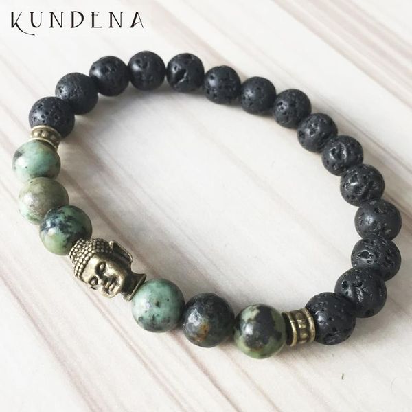 Tennis 8MM African T-turchese Perline Bracciale Mala Buddista Meditazione Polsi Per Uomo Yoga Regalo Lui1