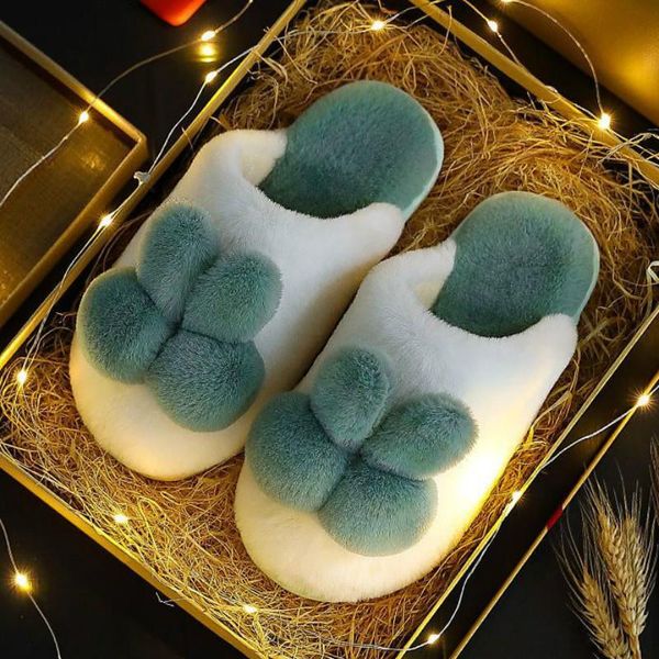 

lluumiu women home slippers winter fur winter warm faux fur slides for women indoor room flats furry slippers, Black