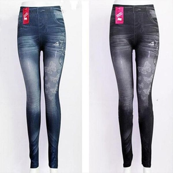 

slim women leggings butterfly printing leggin skinny jeans legging female casual denim legging drop shipping good quality, Black