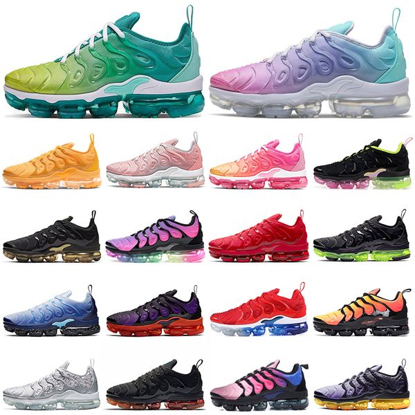 

discount tn plus running shoes triple black white be true fades blue tns womens mens trainers outdoor athletic sports sneakers