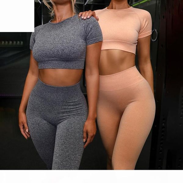 

quality4pcs women seamless yoga set workout sport wear gym clothing short long sleeve high waist leggings yoga suit yoga clothes