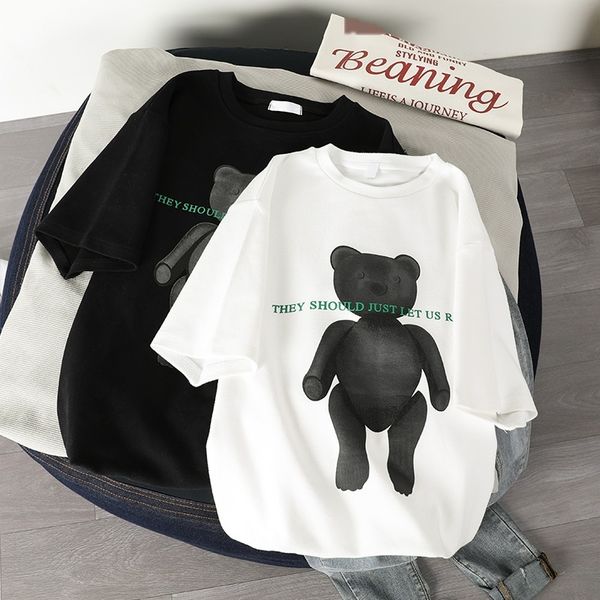 

новая одежда одежды хлопка с коротким рукавом футболки женские летние белые футболки loosebf моды корейской версии одежды vq156, White