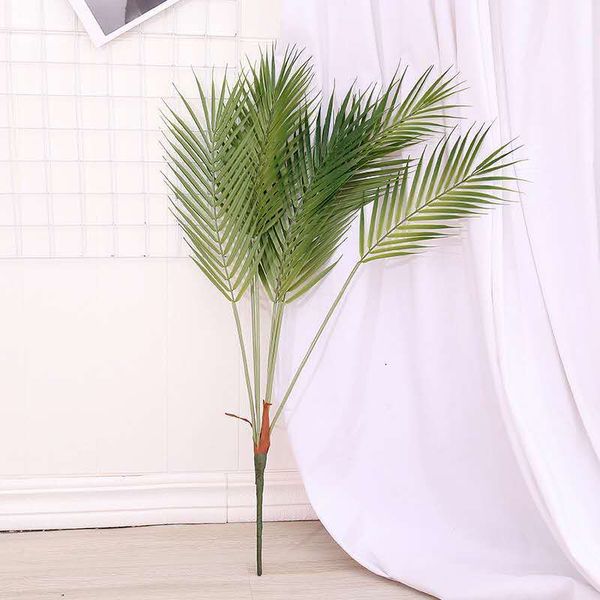

80cm8 fork large artificial palm tree green tropical plant plastic monstera leaf indoor potted garden living room christmas deco 1029