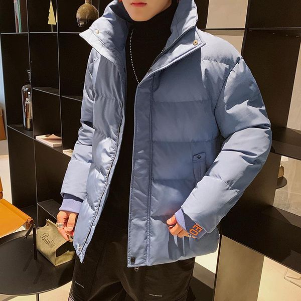 

cotton-padded clothes mens 2020 winter new style trousers korean-style thick stand collar cotton coat, Black