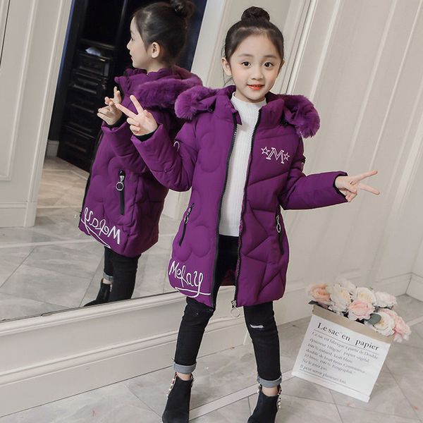 

winter children's wear baby hooded down jacket little girl thickened warm and cold proof clothing small cotton padded, Blue;gray